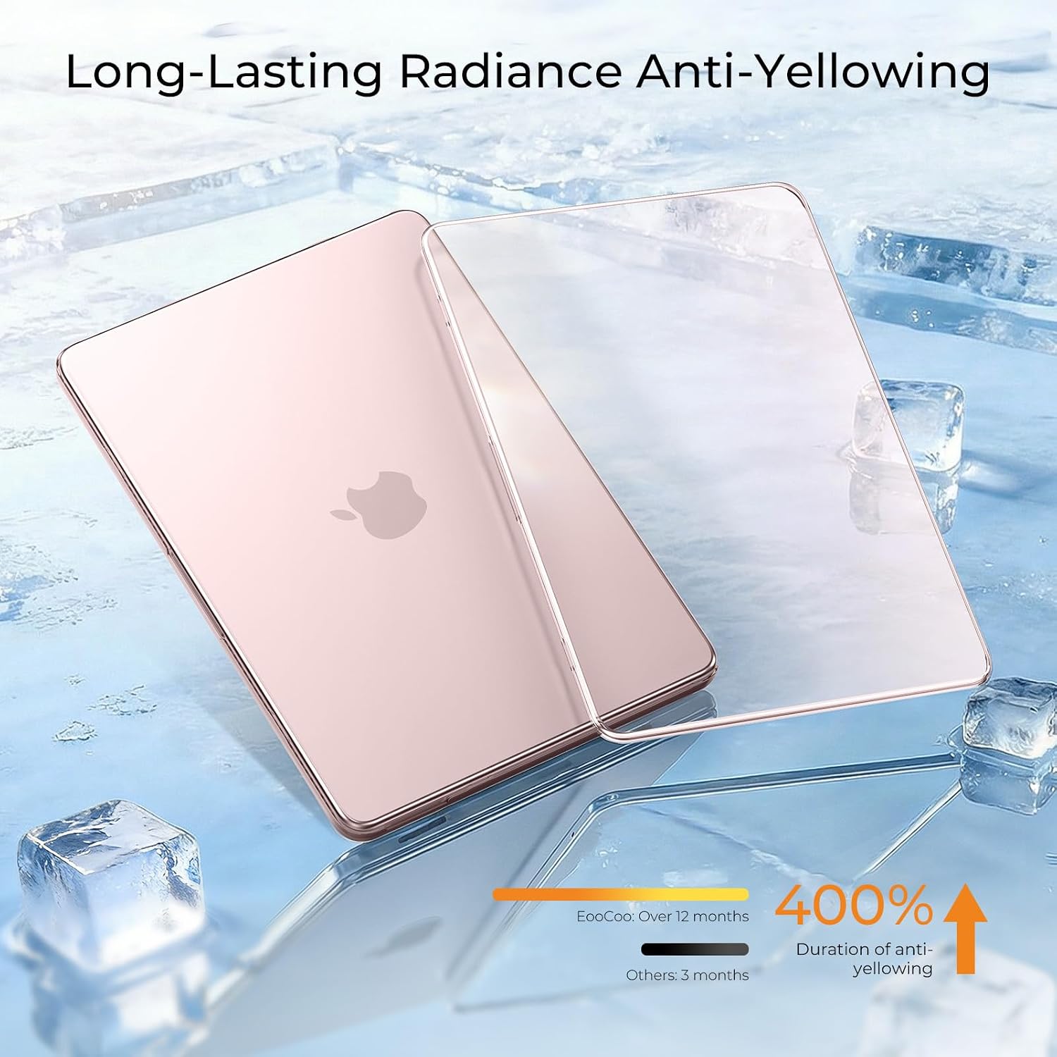 EooCoo for MacBook Neo Case 13 inch 2026 Model A3404 with A18 Pro Chip, Scratch Resistant Protective Hard Shell Case & Keyboard Cover & Screen Film, Crystal Blush image 3