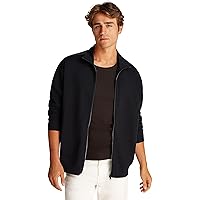 Calvin Klein Uomo Felpa con Zip Tape Zip Through con Logo, Nero (CK Black)
