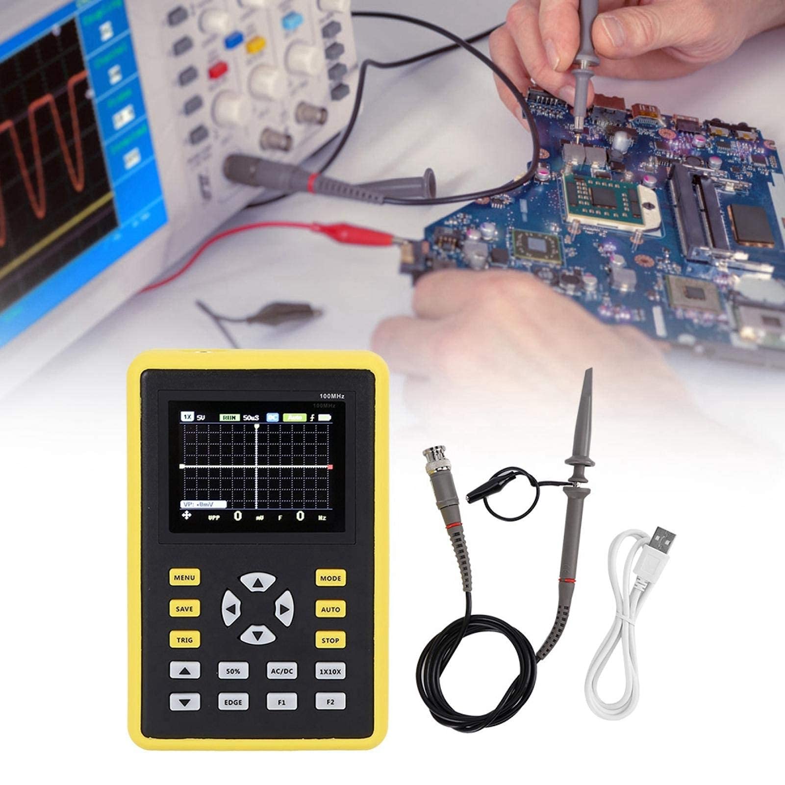 Digital Oscilloscope Kit, IPS LCD Display DSO 2.4in 100MHz Hand?Cranked Oscilloscope DC/DC Conversion