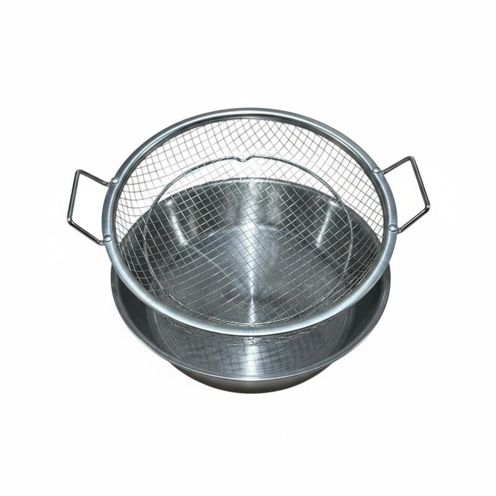 4pcs Stainless Steel Fryer Basket Double Handles Tray Easy t | Stainless Steel Fryer Basket Double Handles Tray Easy to Clean Air Rack for Deep Frying Barbecue 20CM Unknown-image-47