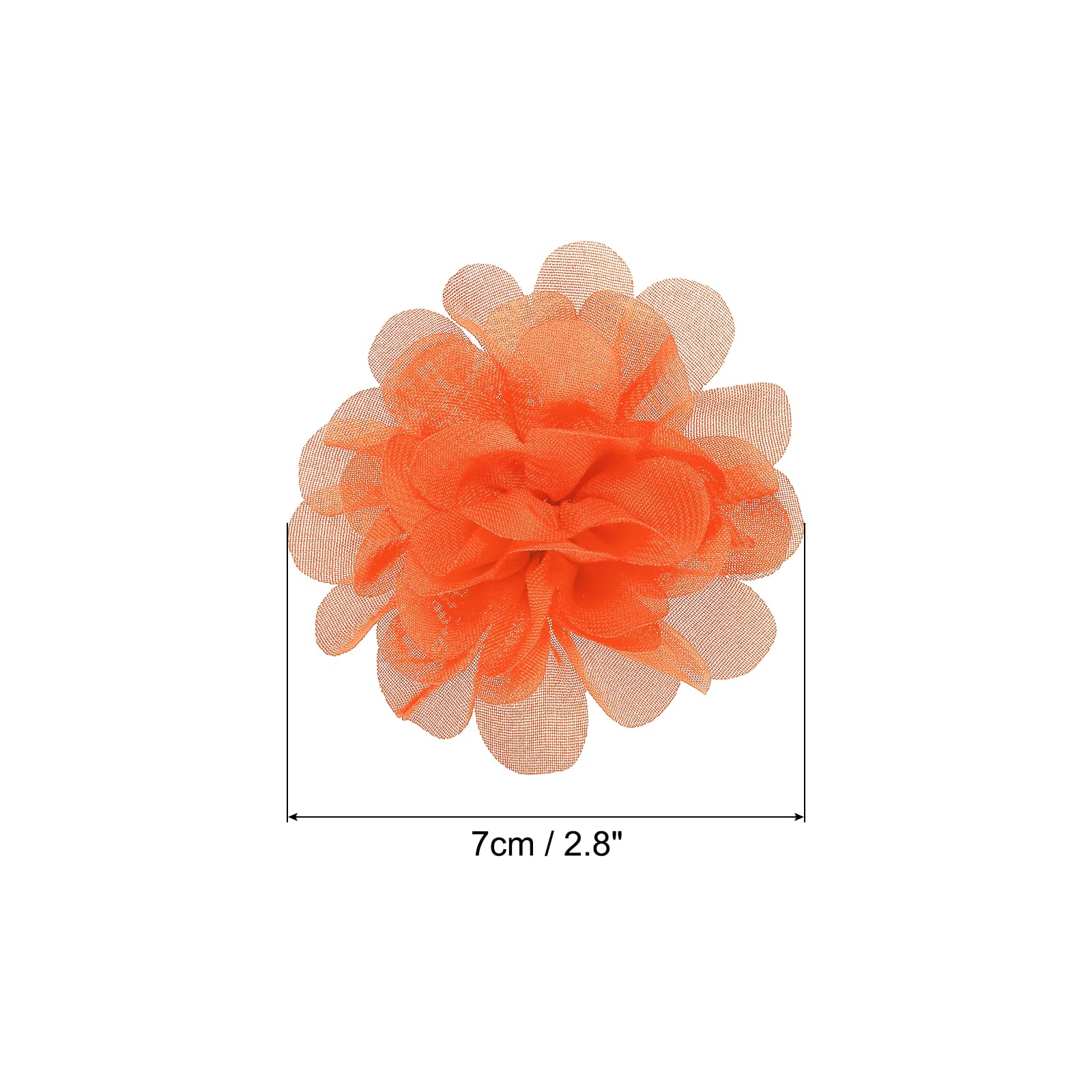 10 PC Chiffon Fabric Flowers - 2.8 Inch Mesh Flowers For DIY Crafts & Wedding Decor (Neon Pink)