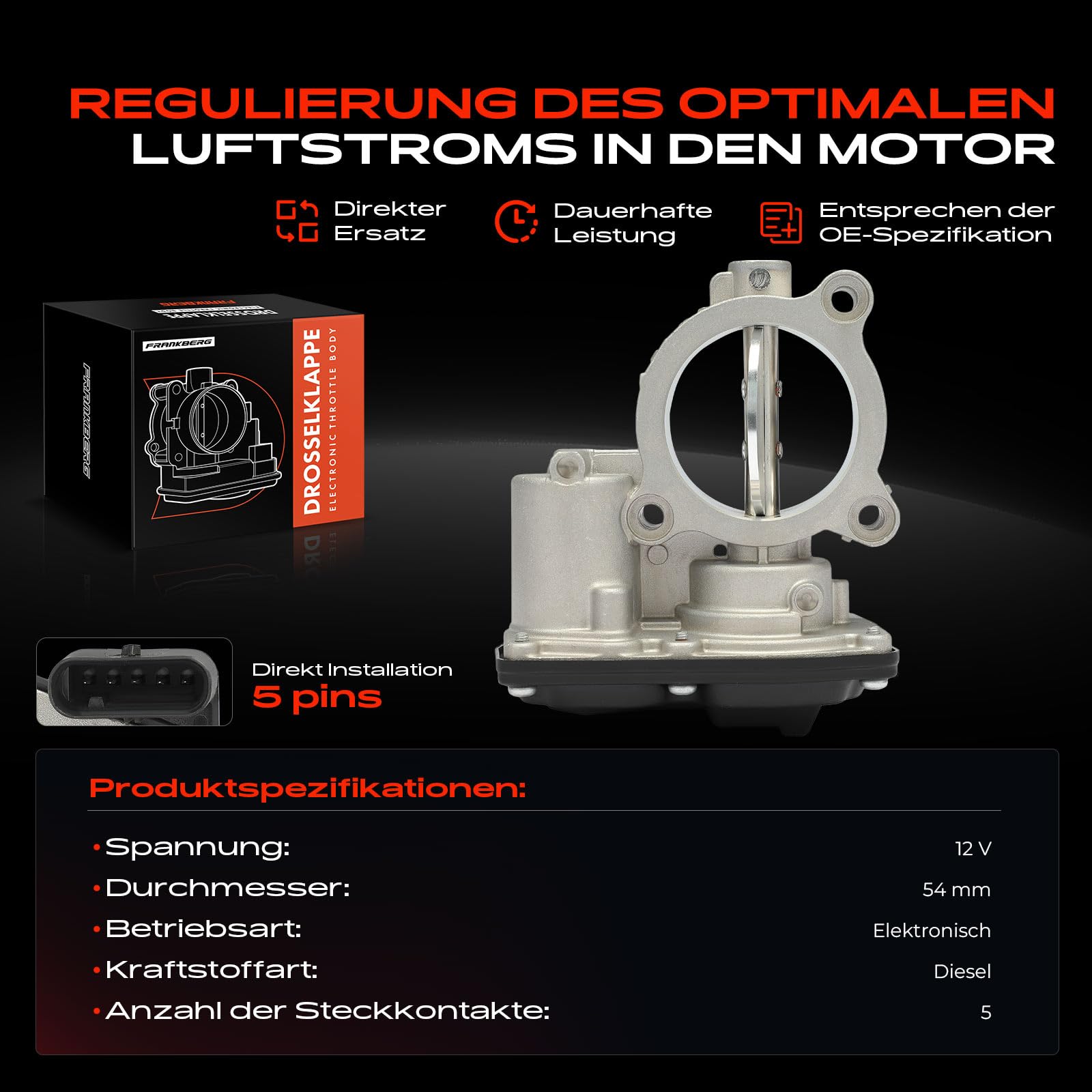 Frankberg Drosselklappenstutzen Kompatibel mit 1er F20 F21 1.6L 2.0L 2010-Heute 3er F30 F80 E90 2.0L 3.0L 2011-2018 4 Cabriolet F33 F83 4 Coupe F32 F82 5er F10 Replace# 13547810752