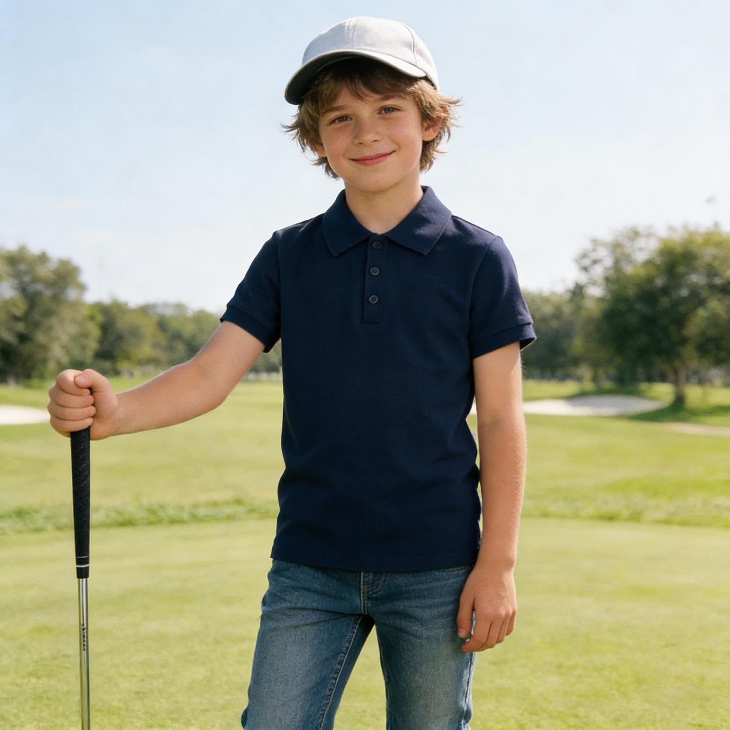 LYSMuch Unisex School Uniform Short-Sleeve Polo Shirt | Breathable, durable, and easy to care for, they are comfortable to wear all day and meet school requirements.