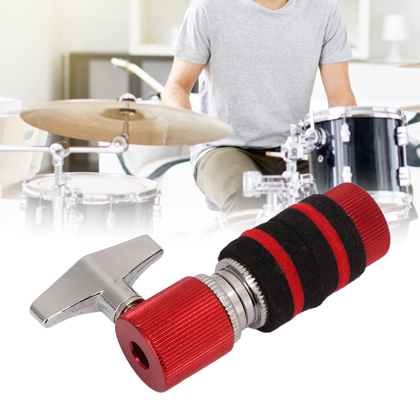 Frizione per Charleston, Frizione per Tamburo Jazz Resistente All'usura Supporto per Charleston in Metallo Supporto per Piatti Standard per Batteria Jazz Accessori per Parti di Batteria(Rosso