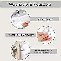 Vista 5 de 24 protectores de pared para tope de puerta de 1.57 pulgadas, protector de pared para pomos de puerta, autoadhesivo, protectores de pared de goma