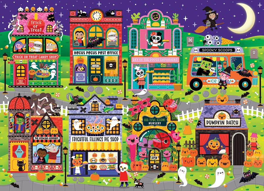 Cobble Hill Family Piece's 350 Puzzle -Boo Town - Sample Poster Included