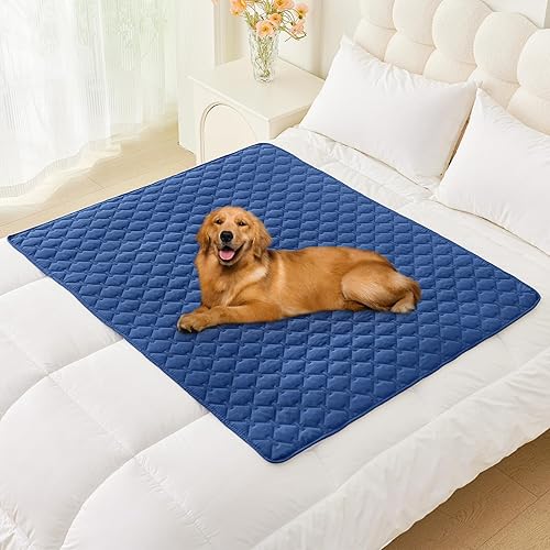 Miniatura 20 de Smiry Manta Impermeable para Cama de Perro 30x70, Manta Suave Reversible para Mascotas, Cubierta Lavable a Prueba de Fugas para Sofá de Gatos y Azul