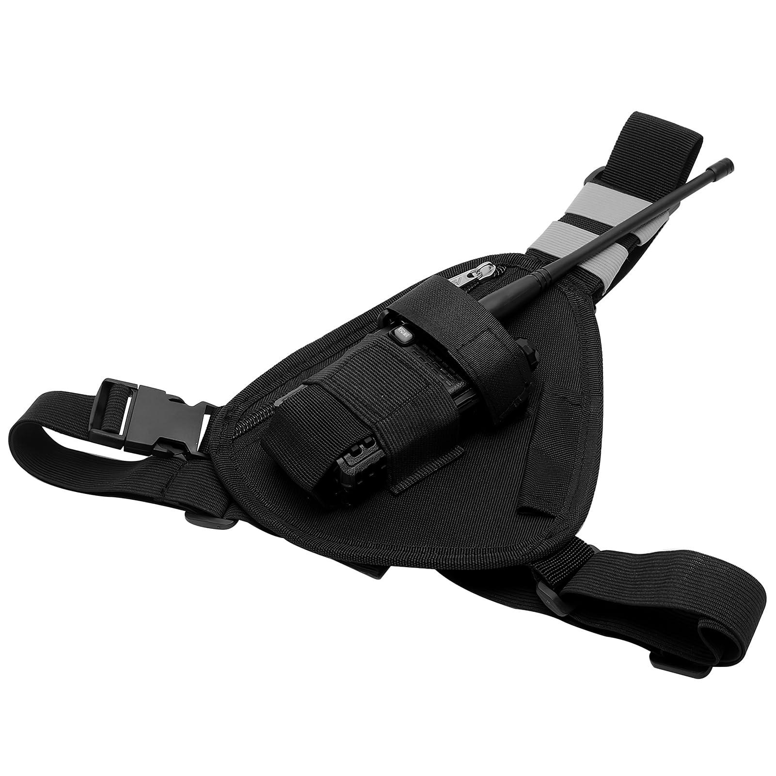 Pettorina per radio al petto, con cinturino regolabile, compatibile con Motorola Uniden Kenwood ICOM Baofeng Walkie Talkie leggero e durevole, ideale per le attività all'aperto