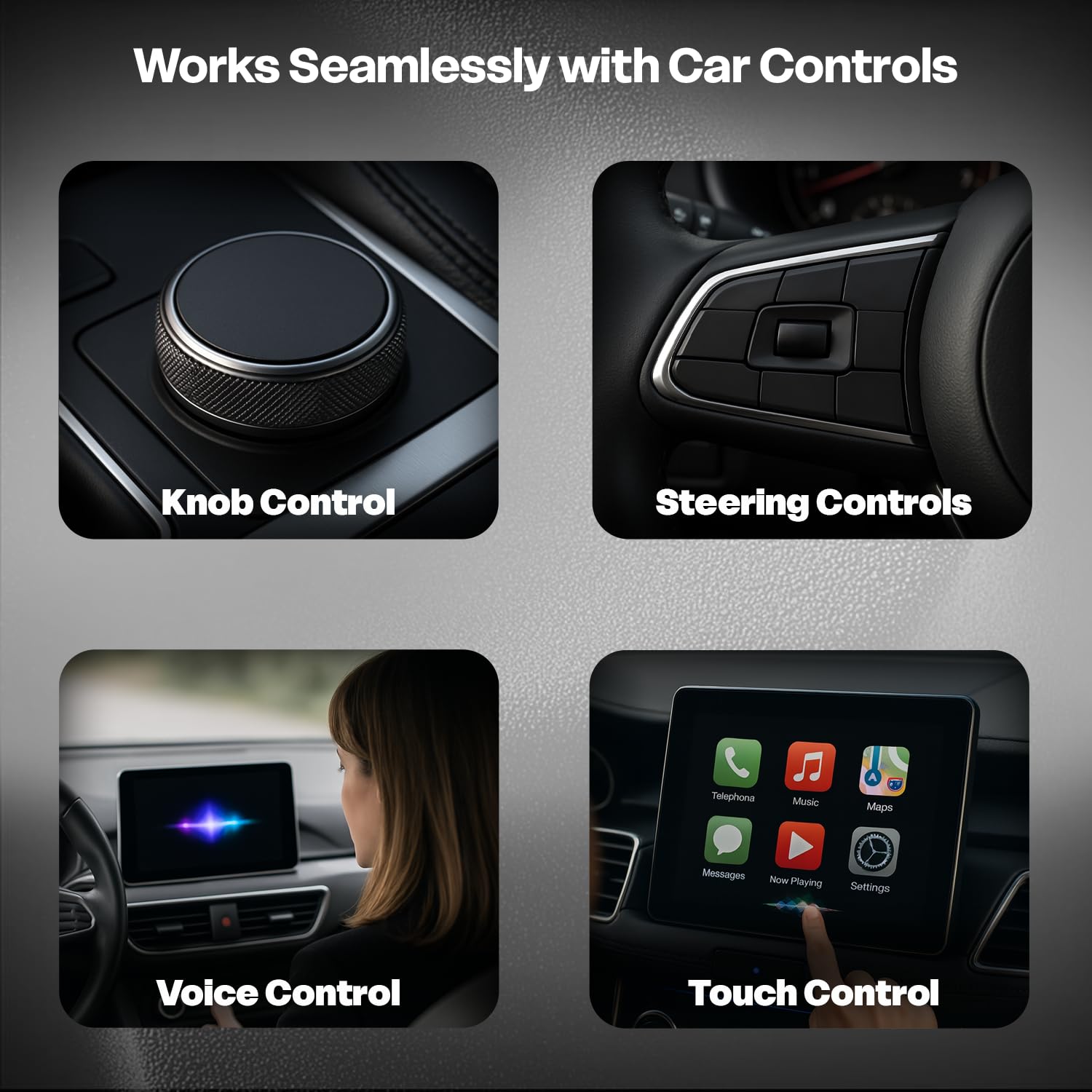 Amkette Drive S1 2 in 1 wireless carplay adapter & android auto wireless adapter | WiFi 6 Low-Latency | BT5.4 Fast Pairing | Converts Wired to Wireless | USB-A & USB-C | Supports OEM Steering Controls — Amazon image 5