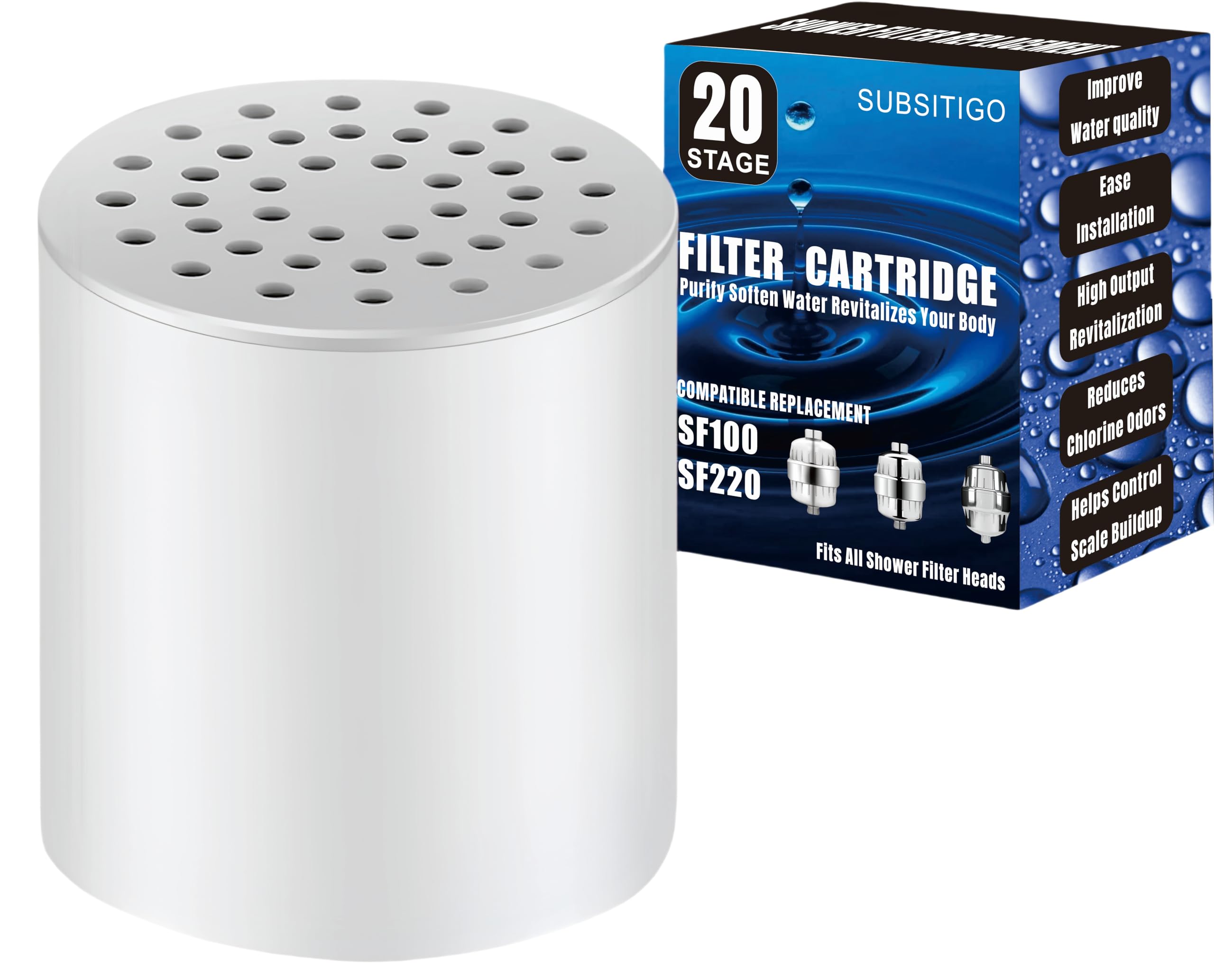 20 Stage Shower Filter Replacement for Aquabliss High Output Revitalizing Shower Filter for Aquabliss Shower Filter for Aqua