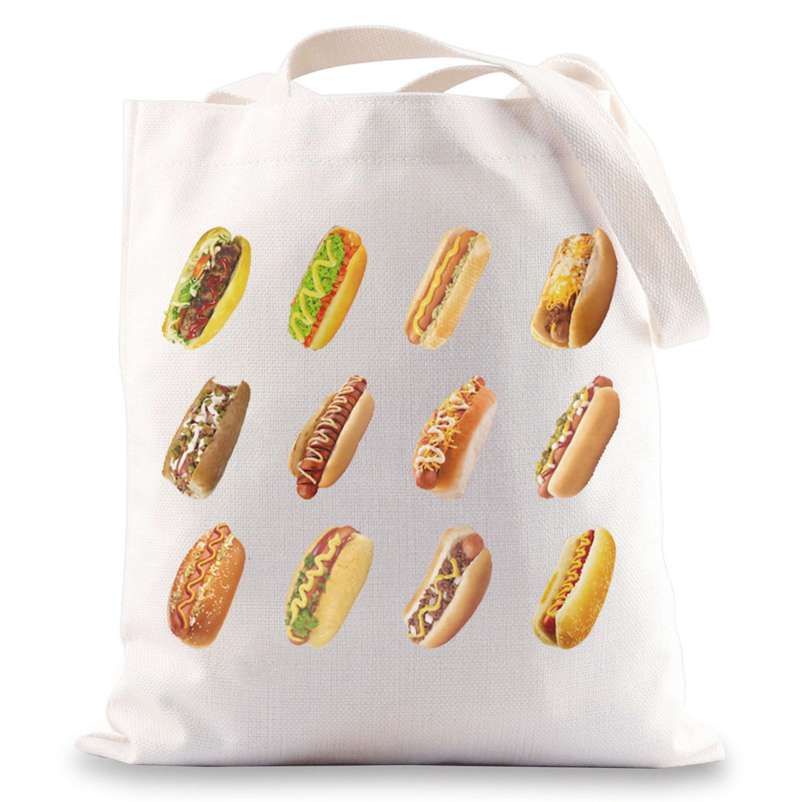 JNIAP Hot Dog Tote Bag Hot Dog Lover Gifts Hot Dog Shoulder Bag Hot Dog BunLover Hot Dog Squad Gifts