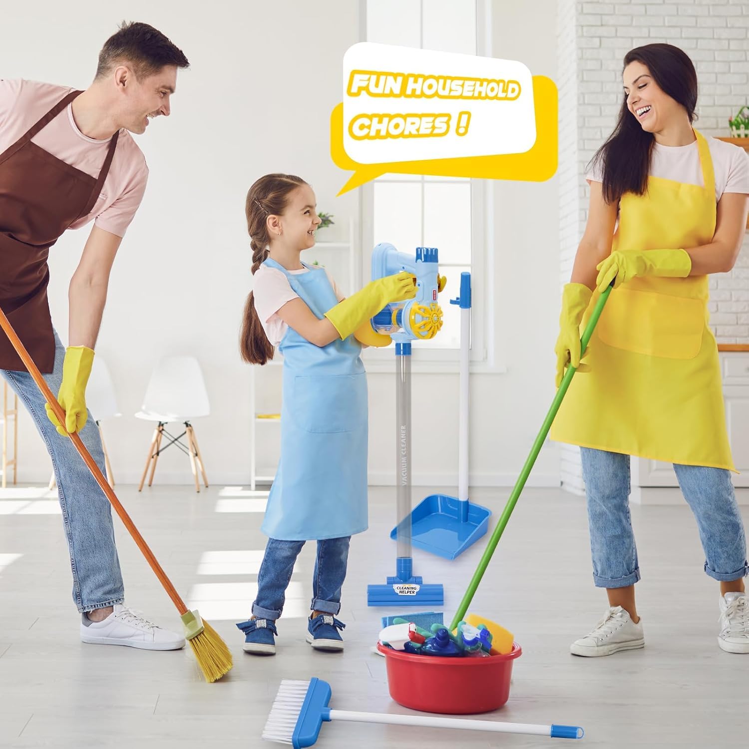 Set De Limpieza Infantil 9 En 1 – Juguete Educativo De Rol Con Altura Ajustable – Para Niños De 3 A 6 Años