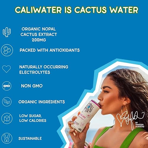 Miniatura 3 de Caliwater - Agua orgánica de cactus Nopal con antioxidantes raros + electrolitos para hidratación y recuperación, a base de plantas, sin OMG, sin