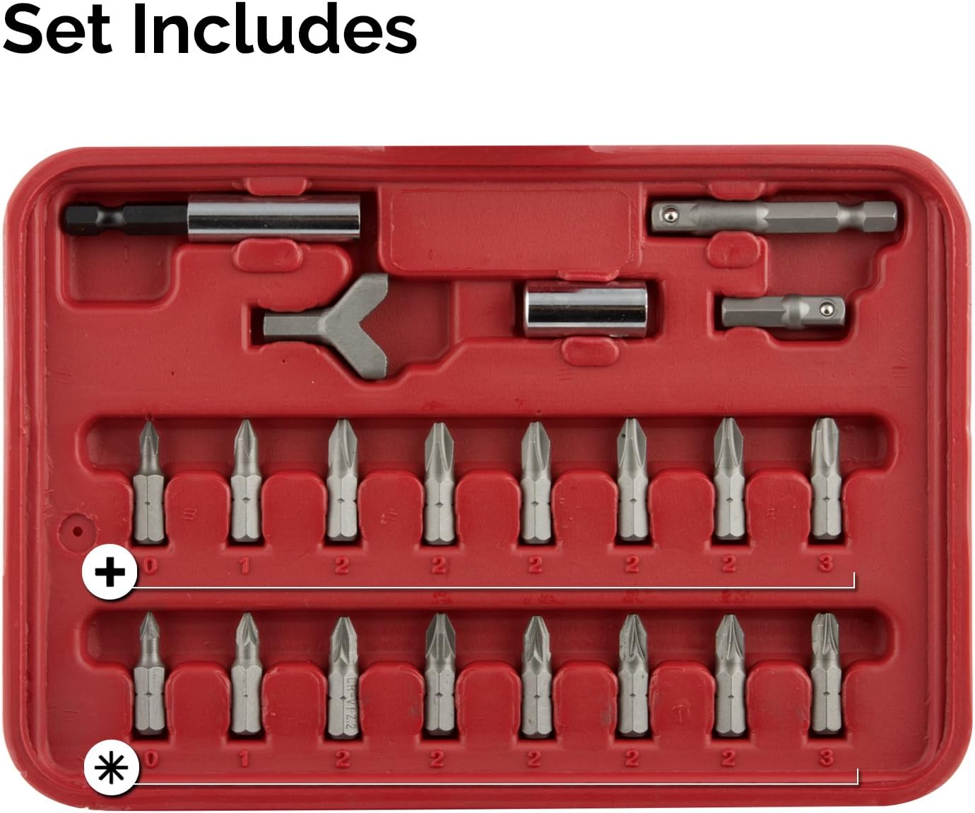 NEIKO 10048A Security Bit Set |100-Piece Set | Cr-V Steel | 1/4-inch Adapters | Phillips | Slotted | Hex | Torx Star | Tamperproof | Pozi | Square | Spanner | Torque | Tri-Wing | Clutch | Spline | Wing Nut - Mechanics Tool Sets - 