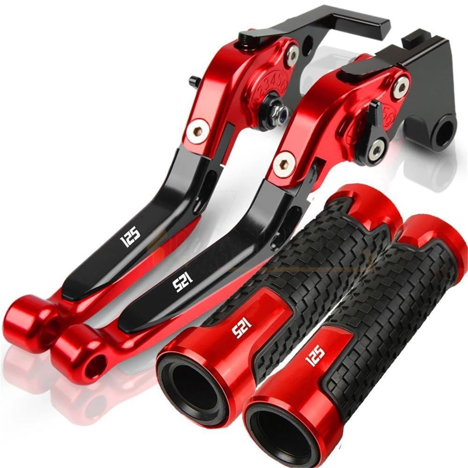 Tgvselpj Red 1 Motorcycle Part Folding Extendable Brake Clutch Levers Motorcycle Accessories Parts Adjustable Handle For H-Onda Cb125f 2016(Red 1)
