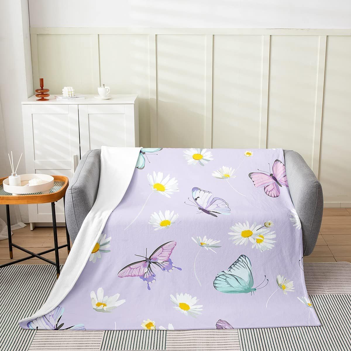 Couverture de lit de plante haut de gamme en grand format floral