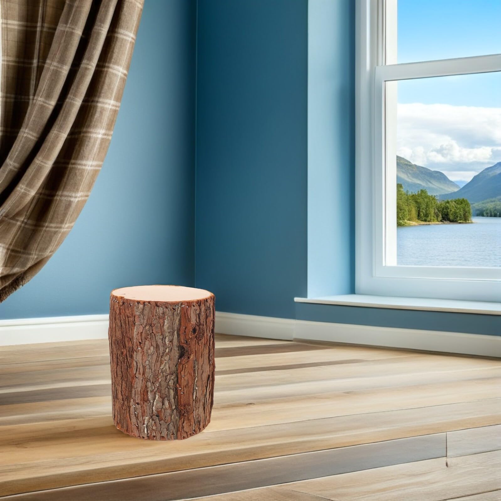Abaodam Supporto per Ceppo d'Albero in Legno Naturale, Porta Tealight Rustico per Centrotavola Natalizi e Decorazioni per Feste Invernali