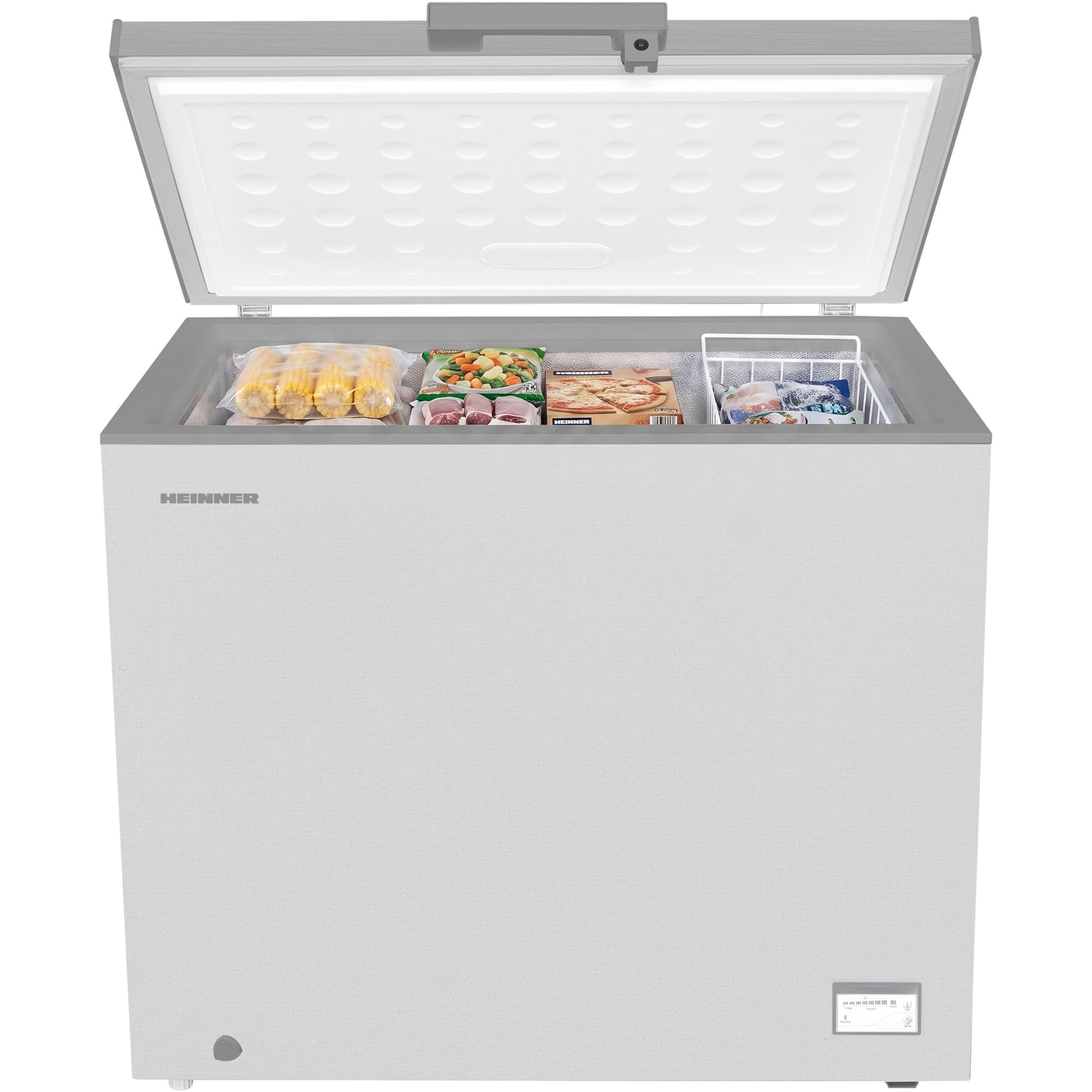 HCF‑HM246CSE++ – Gefriertruhe 246 L – Energieeffizient, Inverter‑Kompressor, Schnellgefrierfunktion, LED‑Display & Innenbeleuchtung, Silber – 5 Jahre Garantie
