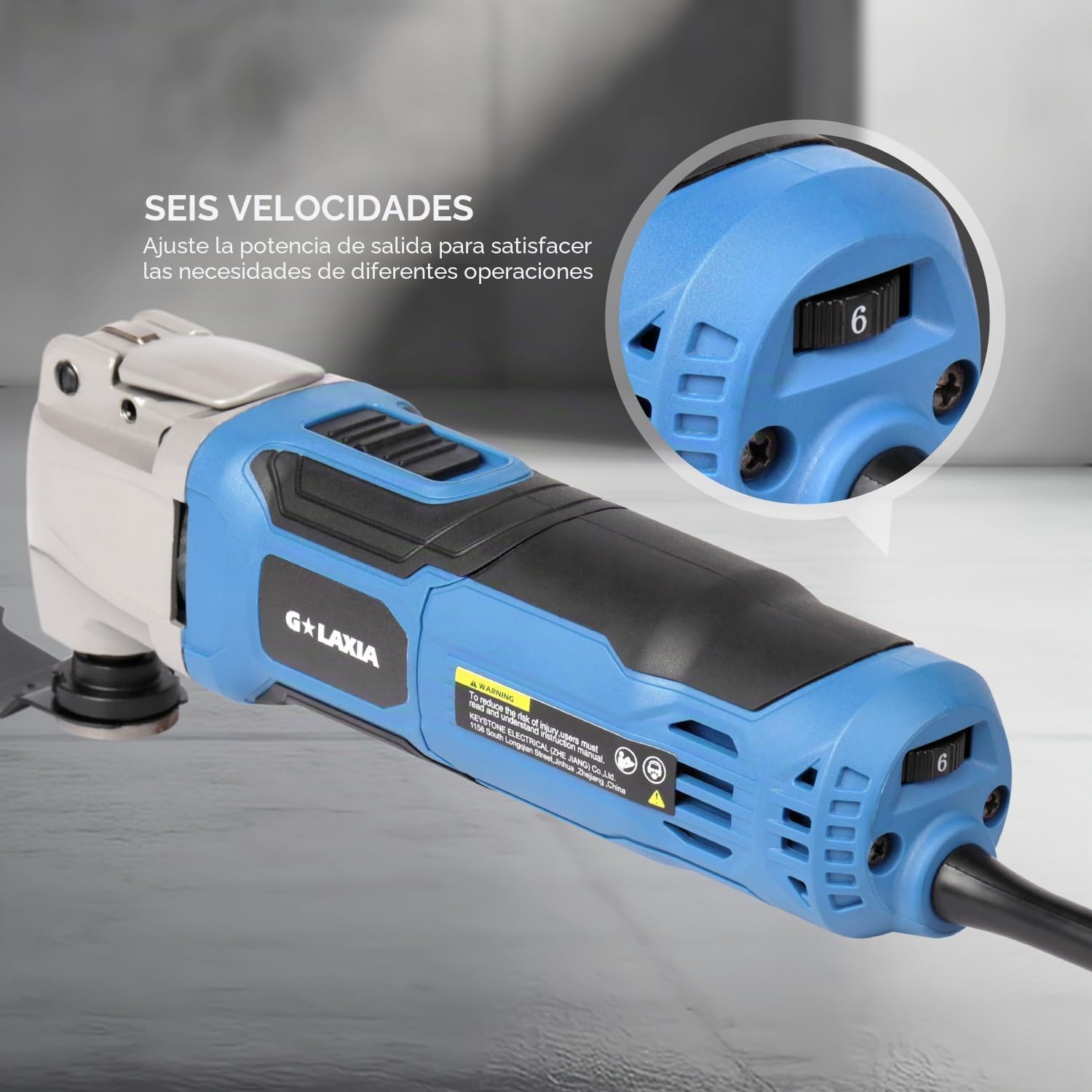 260W Multiherramienta Oscilante, 15000-22000RPM Eléctricas Herramienta Multifunción Oscilantes,Ajuste de 6 Velocidades, 3° Ángulo de Oscilación,40 Accesorios,con Bolsa de Herramientas