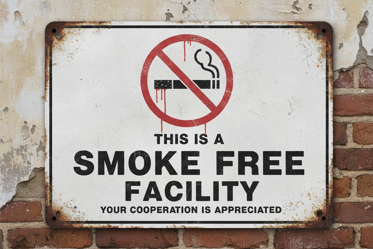 Wall Decor This Is A Smoke Free Facility - School Sign Metal Sign 8x12Inch Clear Signage For S, Fences Vintage Signs Aluminum Plates Printed