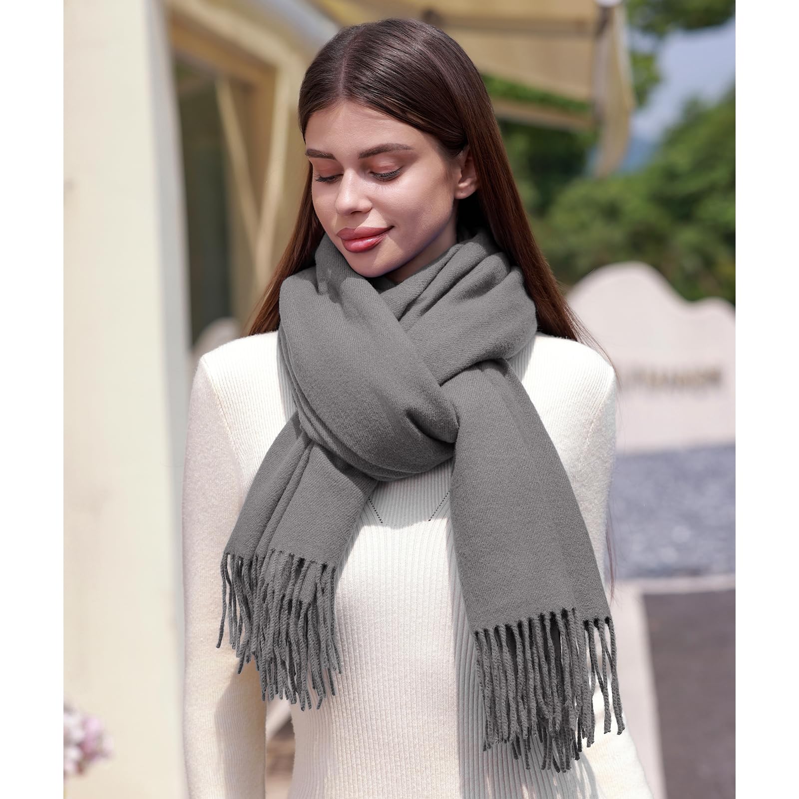 RIIQIICHY Sciarpa Donna Invernale Pashmina Scialle Caldo Stola Elegante per Abito da Sposa Cerimonia Donna