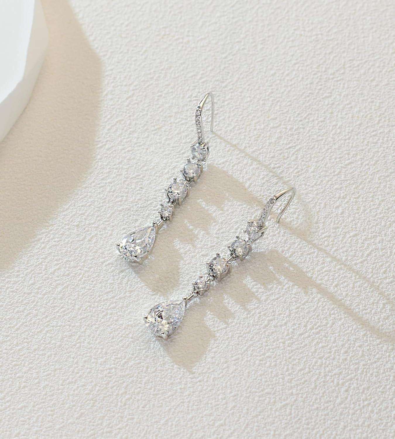 Bride Bridesmaid Teardrop Long Dangle Earrings for Women, Christmas Jewelry Gift, Trendy Hook Dangling Earrings Fit Wedding Prom Halloween - Image 6