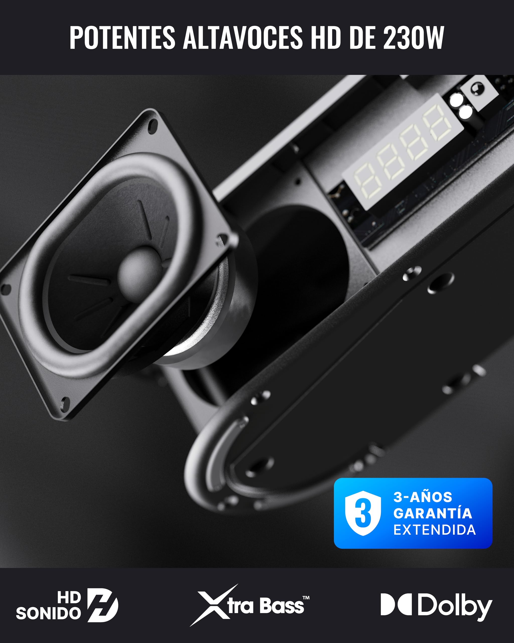 MAJORITY Bowfell Halo Barra de Sonido TV | 230W Home Cinema Soundbar HDMI eARC | 5.1 Dolby Audio Altavoz TV Subwoofer & Altavoces Satélite | Barra de Sonido PC Bluetooth 5.3 | Cine en Casa Sound Bar