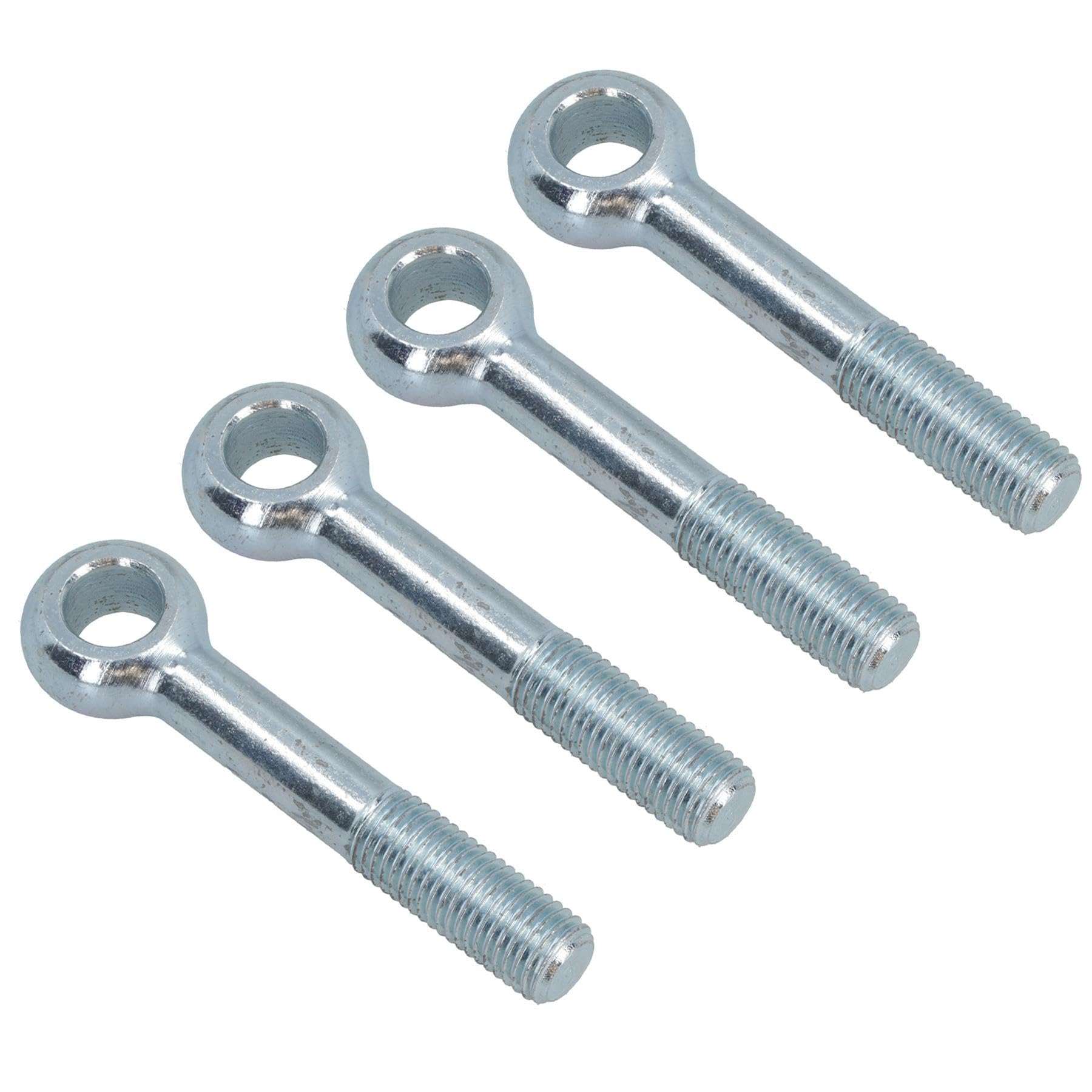 M12 80mm Eye Bolt 4 Pack Zinc Plated Threaded Rings DIN444 Catenary Wire