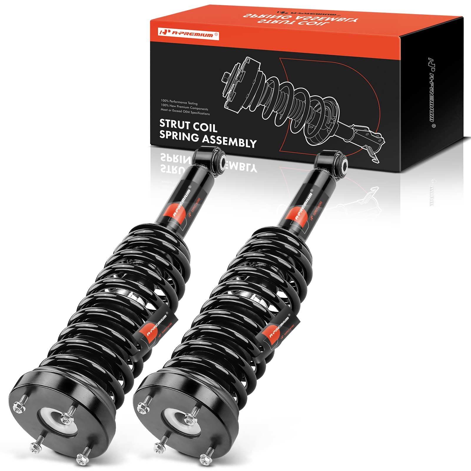 A-Premium Rear Pair (2) Complete Strut & Coil Spring Assembly Compatible with Jaguar XJ2010, XJ8 2004-2009, XJR 2004-2009, Super V8 2005-2009, Vanden