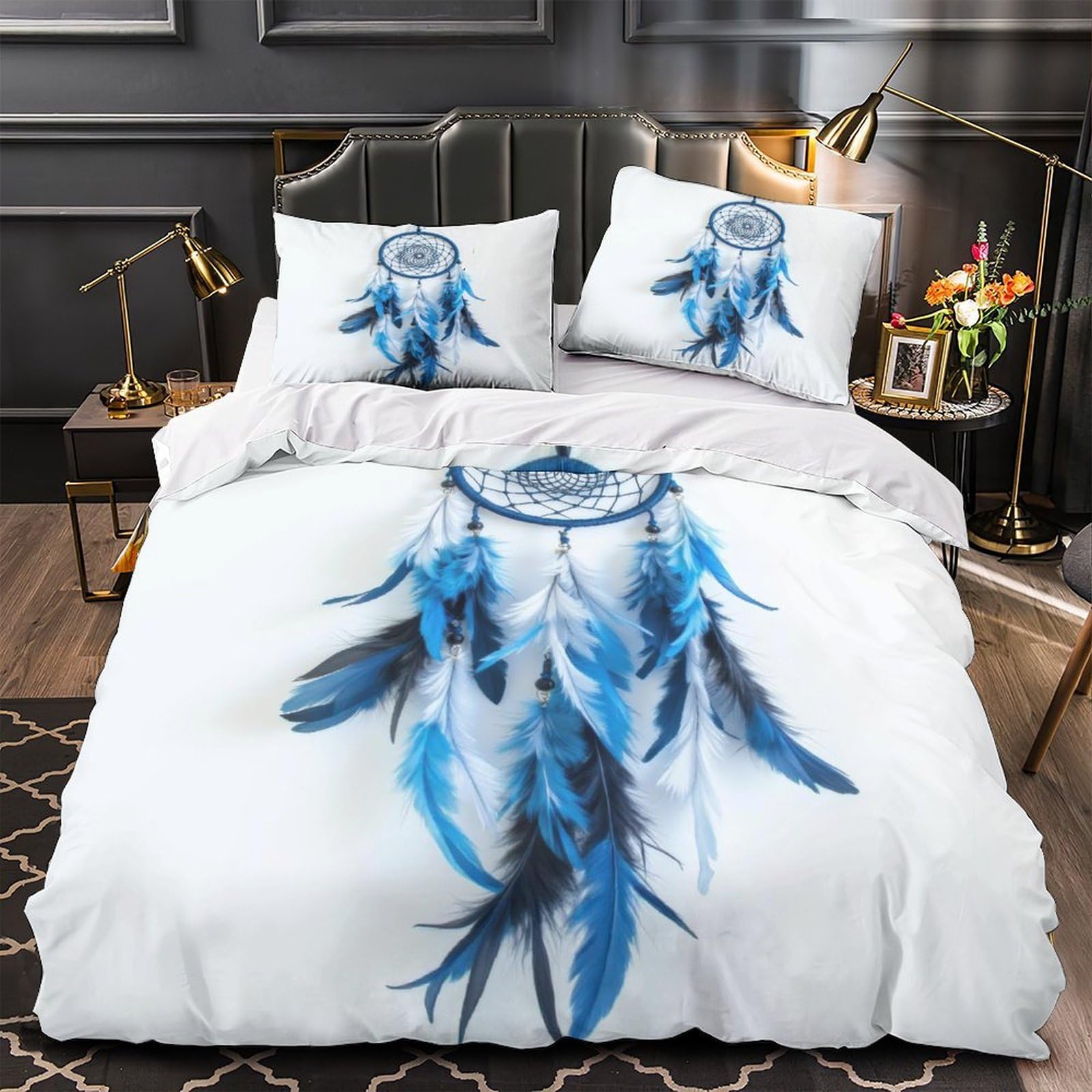 Parure de lit 3D BlackPantherArt en microfibre pour lit Super King 260x220cm
