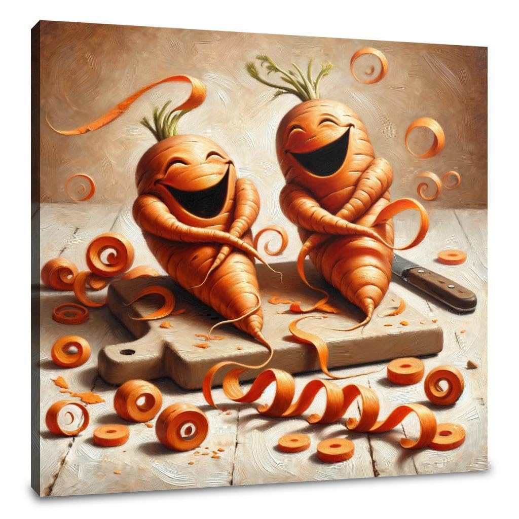 Home Art Haven Multicolour Joyful Peel Canvas Wall Art For Kitchen, Print Picture Painting For Home Office Wall Artwork Decor Ready To Hang 40 X 40 Cm