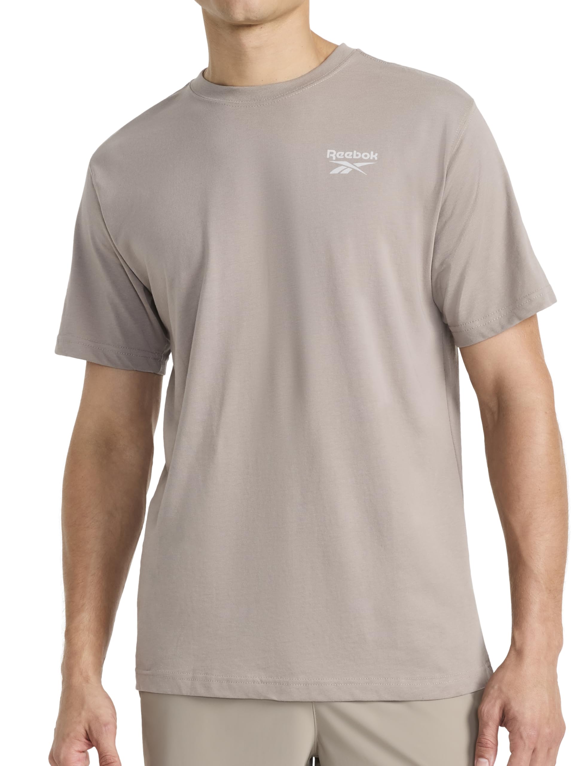 Men's Small Logo Crewneck T-Shirt, Standard Fit, Lightweight Cotton-Poly Jersey Fabric