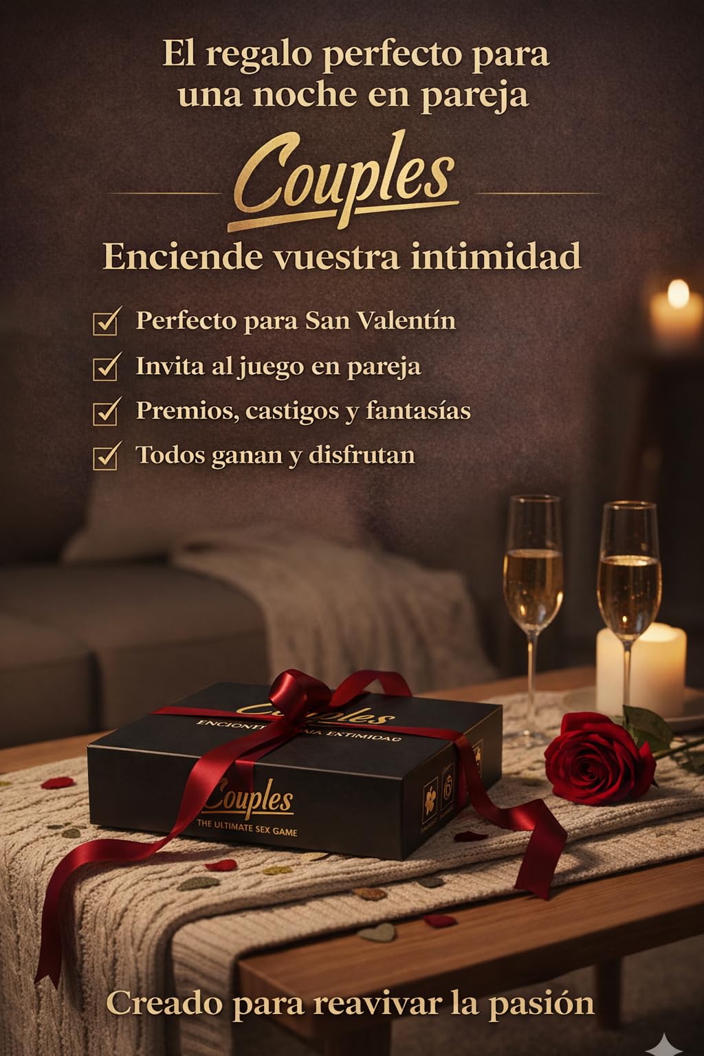 Couples – Juego de Parejas Adulto para Reavivar la Relación/Juego Erótico de Mesa/Regalo Original para Parejas