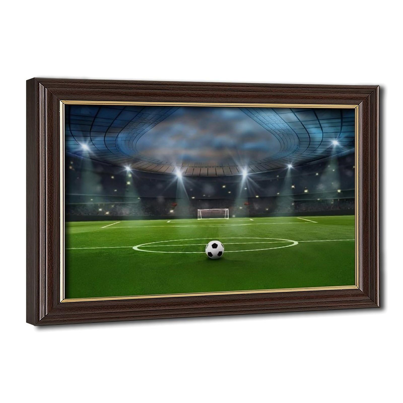 Bareronor Mokume Gane Frame-Style Football Pitch Poster Canvas Poster For Living Room Decor Gift