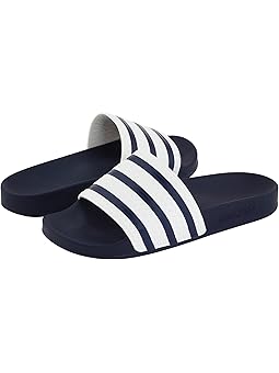 Adidas adilette new navy white + FREE SHIPPING | Zappos.com