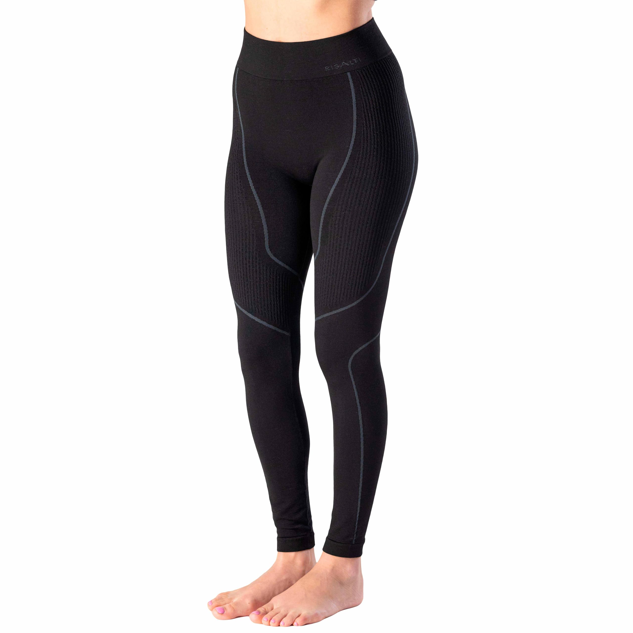 Risalti Mallas térmicas para mujer Merino Tech – Pantalones térmicos de mujer de compresión de lana merino, ropa térmica mujer, ropa térmica mujer invierno – Sin costuras – Made in Italy
