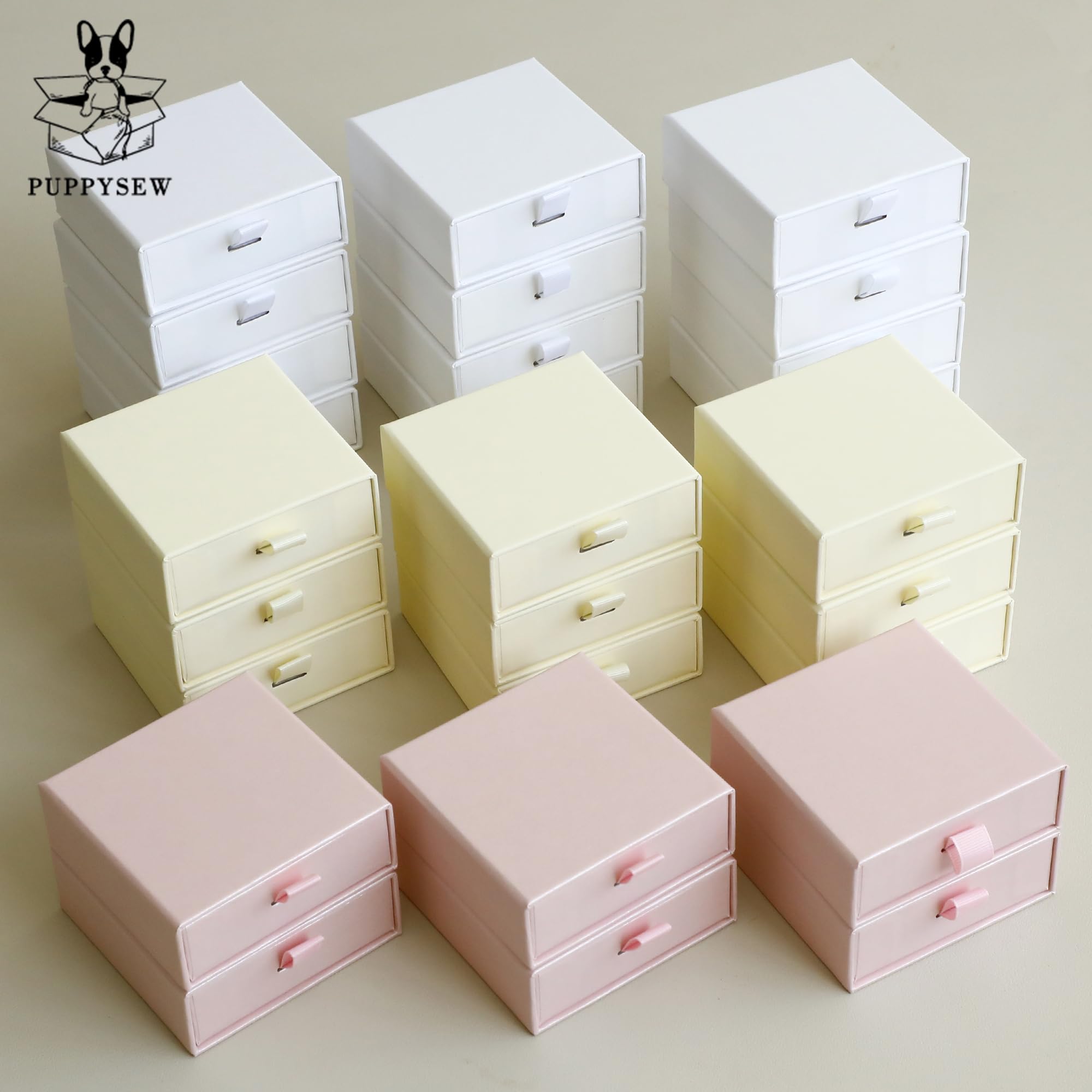 40Pcs White Small Jewelry Boxes 3.54×3.54×1.26in Cardboard Jewelry Gift Boxes Jewelry Packaging for Small Business for Necklace Ring Bracelet Earring Display Box