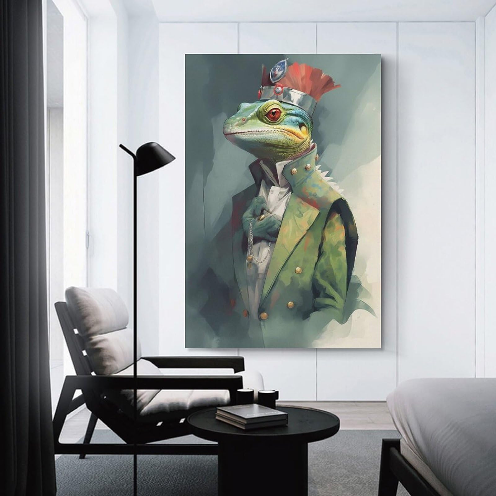 Junmoney Chameleon Appreciated Wall Art Print, 24x36inch(60x90cm), for Front Hall, Corridor Or Welcome Spaces, Wall Decor to Refresh Empty Corners