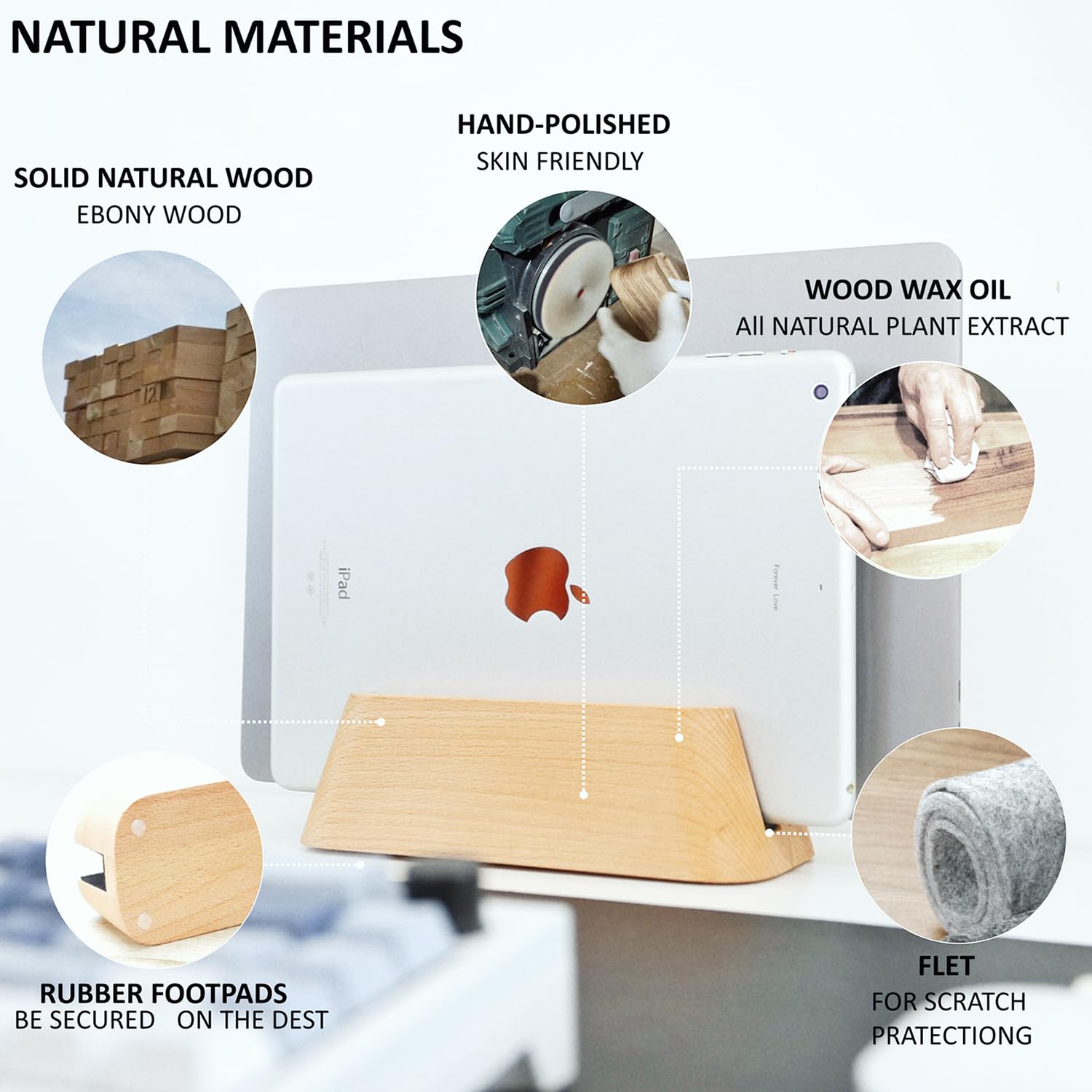ACODE Vertikaler Laptop-Ständer aus Holz, Laptop-Halterung für den Schreibtisch, kompatibel mit MacBook Pro Air-Oberflächen, Laptop-Speicherregal, Schlitzstärke 1,5 cm bis 1,8 cm, vertikaler