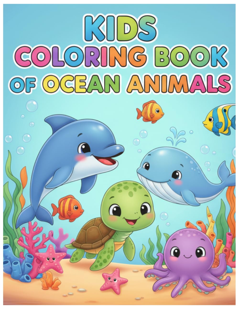 KIDS COLORING BOOK: OCEAN ANIMALS