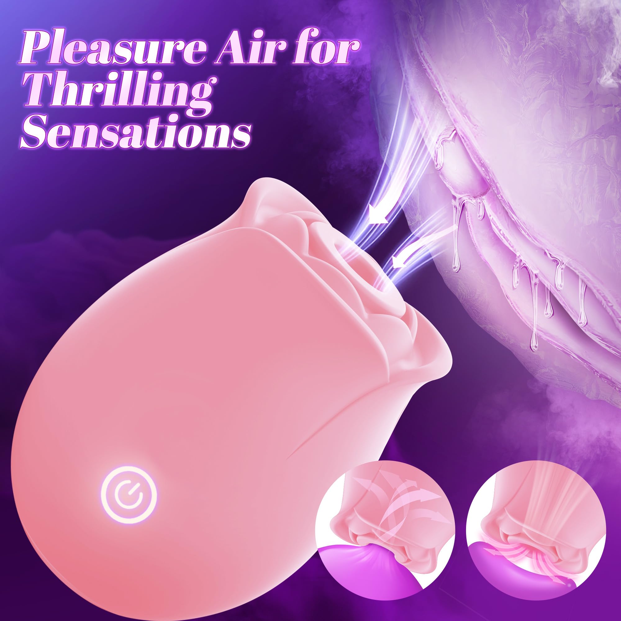 Rose Sex Toy Dildo Vibrator - Rose Toy Adult Toys Sucking Vibrator Nipple Sucker (): Light Pink