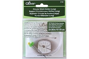 Clover 3162 Circular Long Stitch Holder, 24 to 36-Inch Circular Long Stitch Savers for Knitting