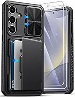 Vista 24 de ATATOO Funda para Samsung Galaxy S24 FE con tarjetero (almacena 4-5 tarjetas) [bloqueo RFID] y cubierta de cámara deslizante, protección de grado