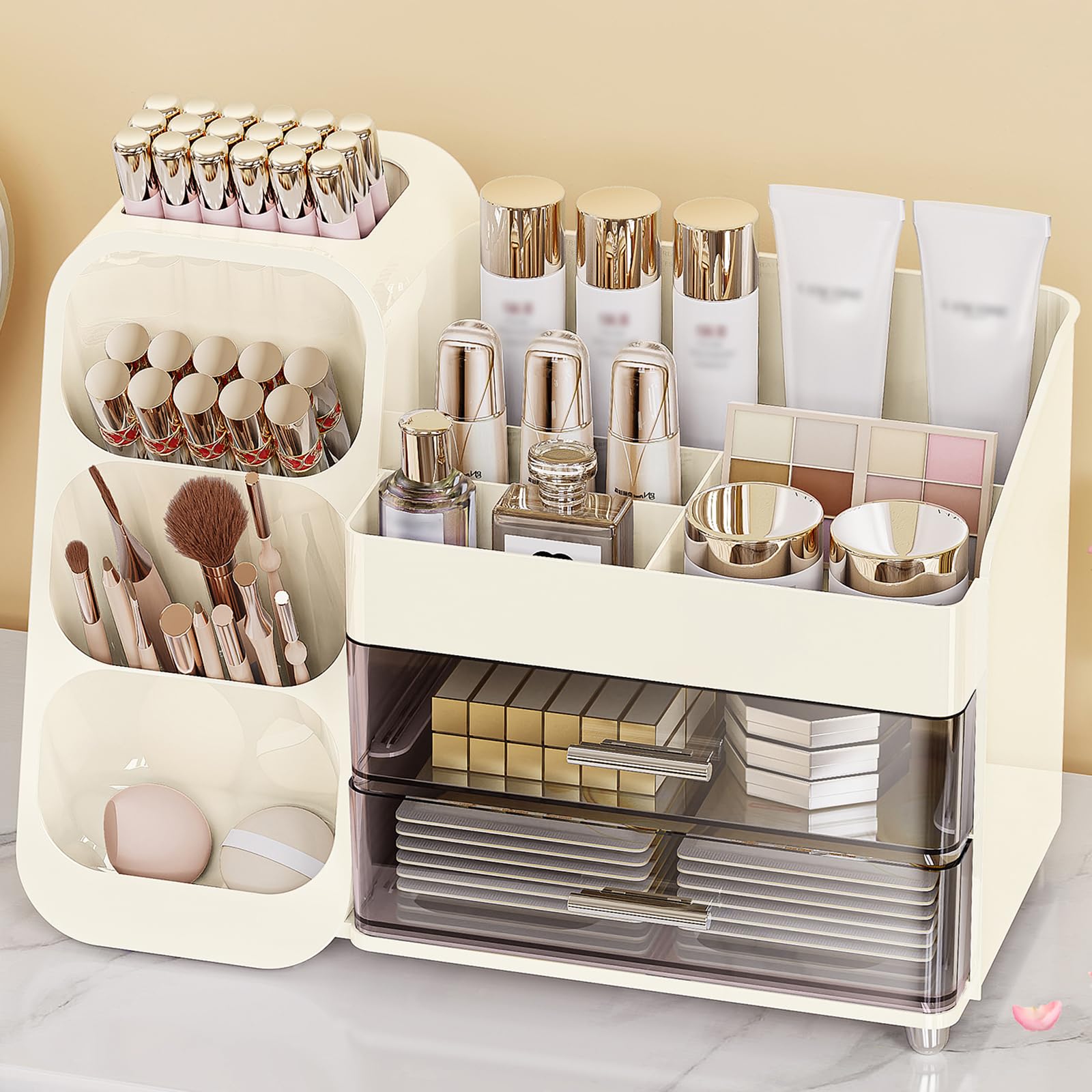 Anylady Large Capacity Makeup Organizer with Brush Holder