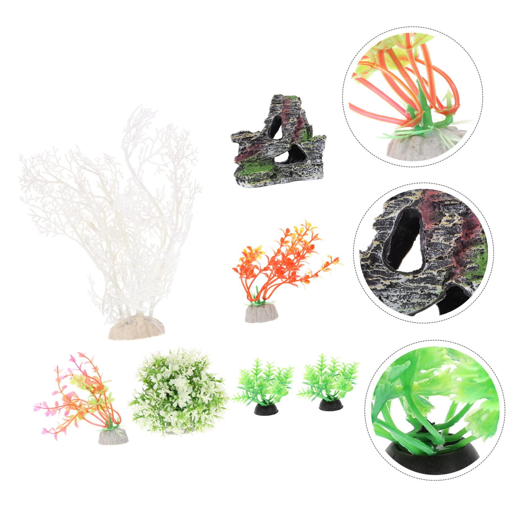 Happyyami 5juegos Plantas Artificiales para Acuarios Decoración De Acuario Ornamentales De Agua Simuladas para Peceras y Paisajismo De Decoración Natural para Peces