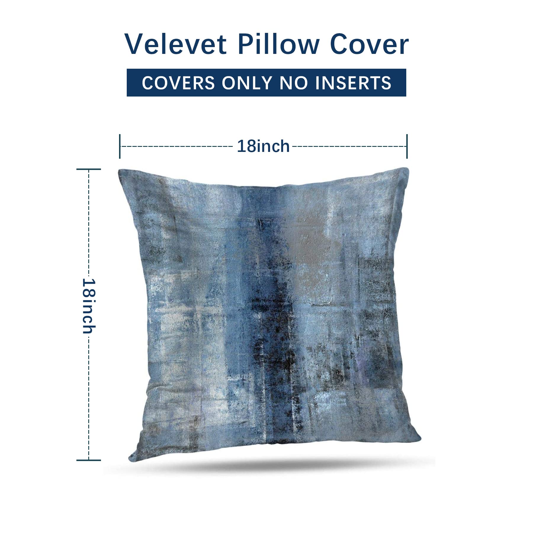 Federe In Velluto WACOMECO – 45x45 Cm, Blu Navy, Confezione Da 2 - 6