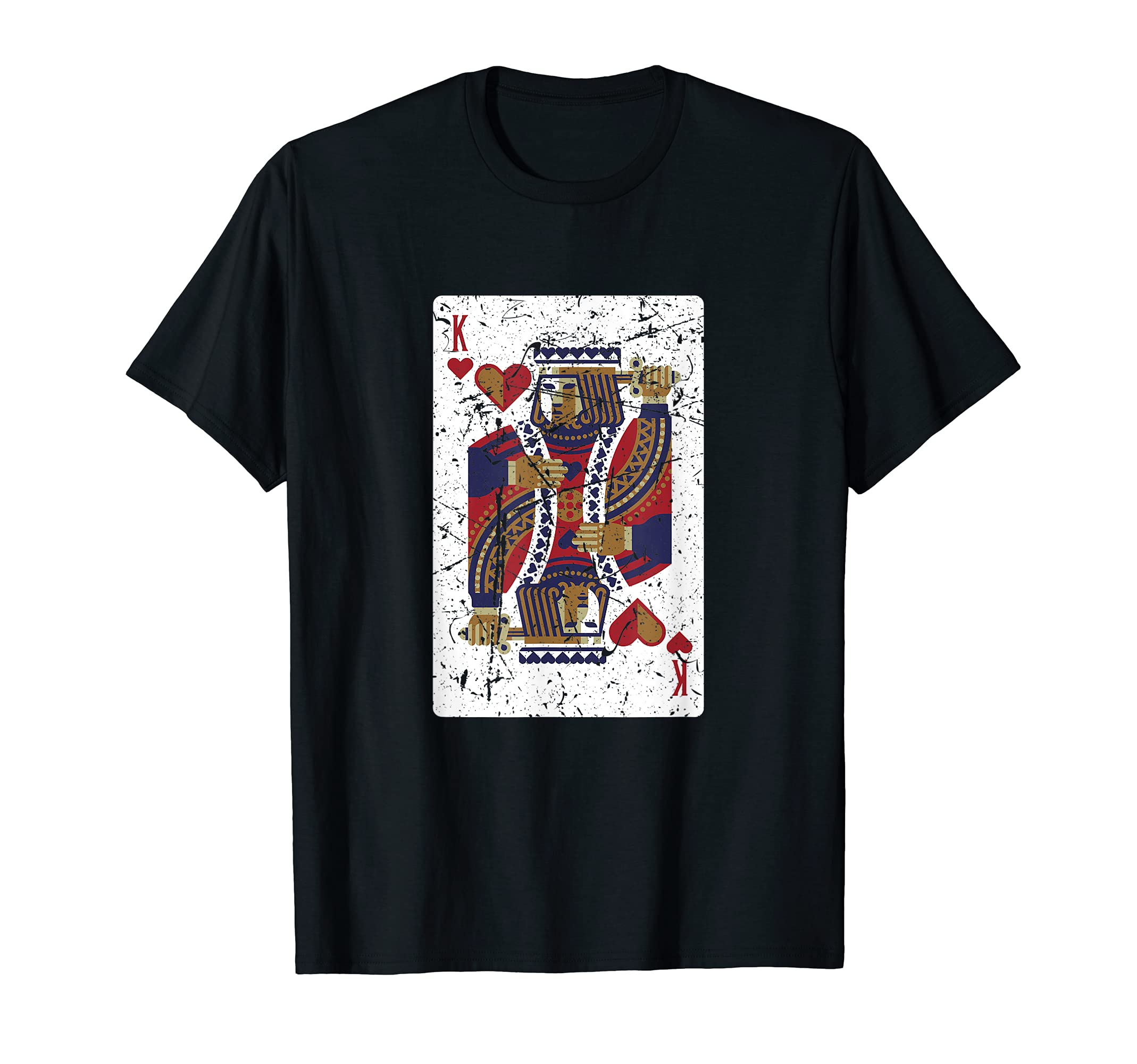Funny King Of Hearts Card Design Poker Player T-Shirt, Black