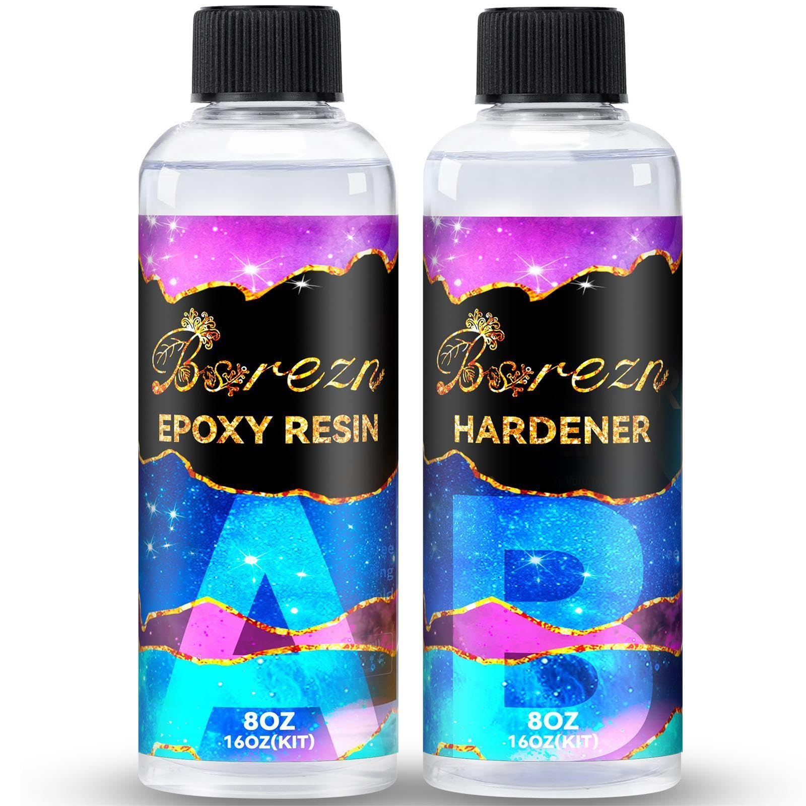 Bsrezn 16 Oz Epoxy Resin Kit, Mix 1:1 for Art, Crafts, Wood, and Molds (8 Oz x 2)
