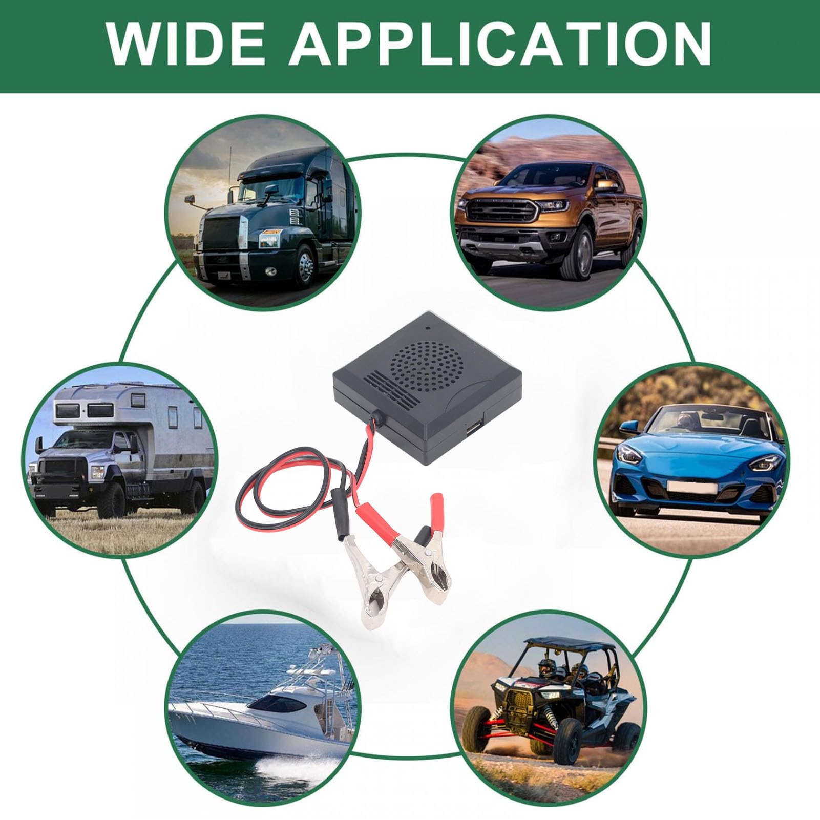 Onduleur de Voiture avec Clip de Batterie, Entrée DC 12 V vers Sortie AC 220 V, Mini Adaptateur de Prise, Convertisseur de Sortie, Onduleur de Batterie 180 W pour Véhicules,