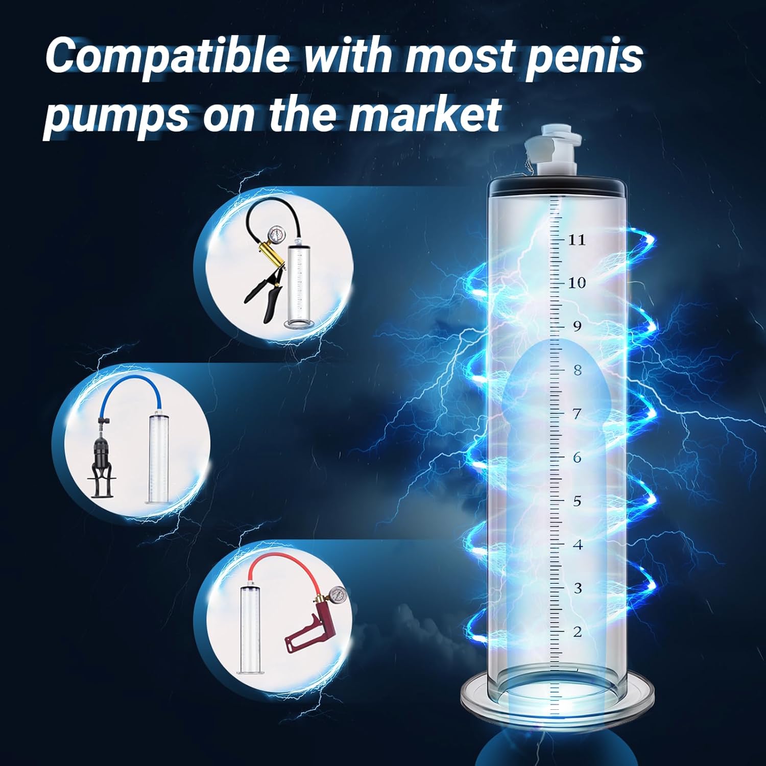9" x 2.5" Penis Pump Cylinder Precision-Machined Penis Enlargement Tube for Men,High-Capacity Penis Vacuum Pump Chamber Compatible with Manual Pumps for Penile Training & Erectile Dysfunction Recovery
